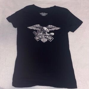 Harley Davidson Black Graphic Tee Shirt